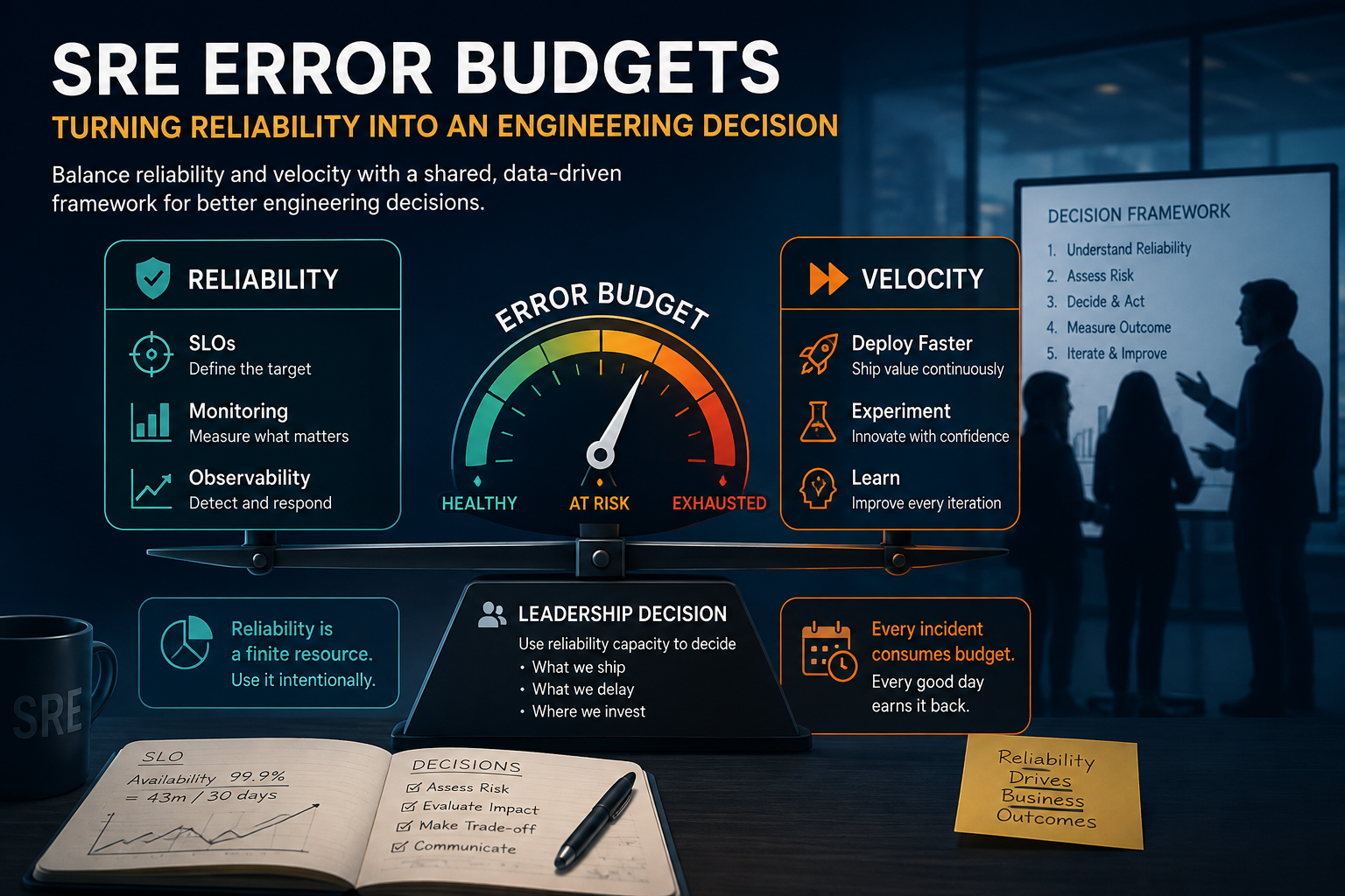 SRE error budgets balancing reliability and engineering velocity